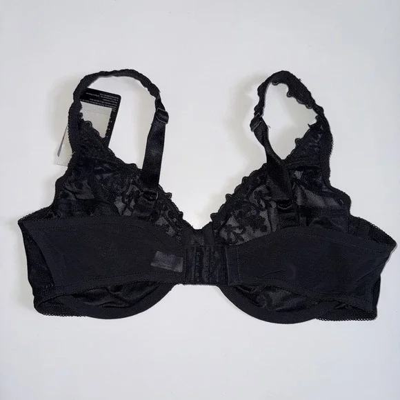 NWT Bali Lace Desire Minimizer Bra 38C Black Sheer Discontinued Style 3573 - Picture 5 of 7